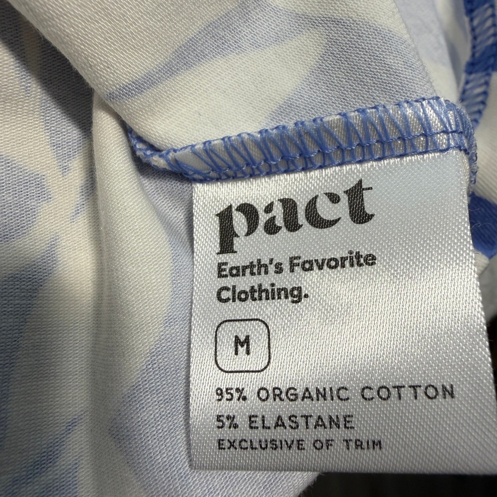 Pact Organic Cotton Floral Midi Skirt Blue Cream Tropical Pockets Size M - Picture 5 of 11